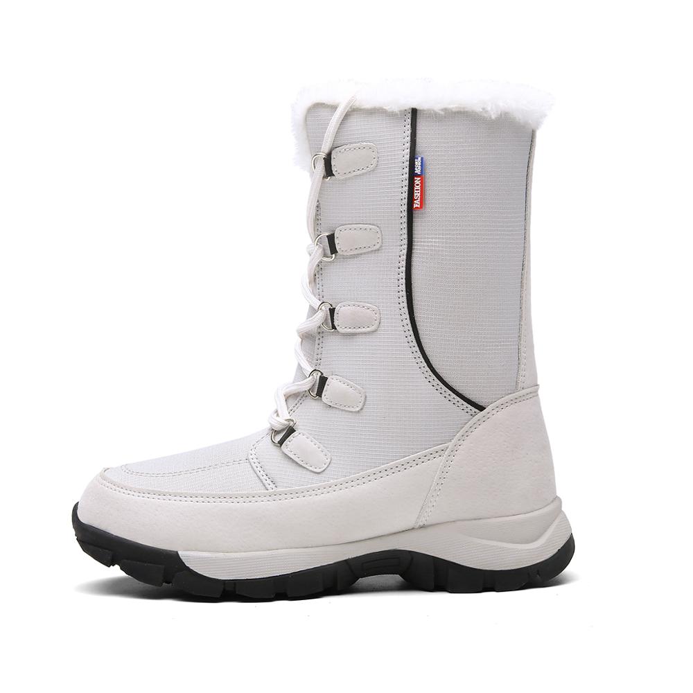 TaoBo Winter Vrouwen Laarzen met Bont Warm Pluche Mid-Kalf snowboots Waterdicht Antislip Size 35- 42 mannen Enkel Botas Mujer Warm Winte: White / 4.5