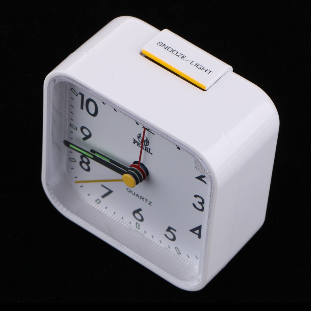 Battery Operated Travel Alarm Clock,Lighted On Demand And Snooze, Analog Desktop Quartz Alarm Clock