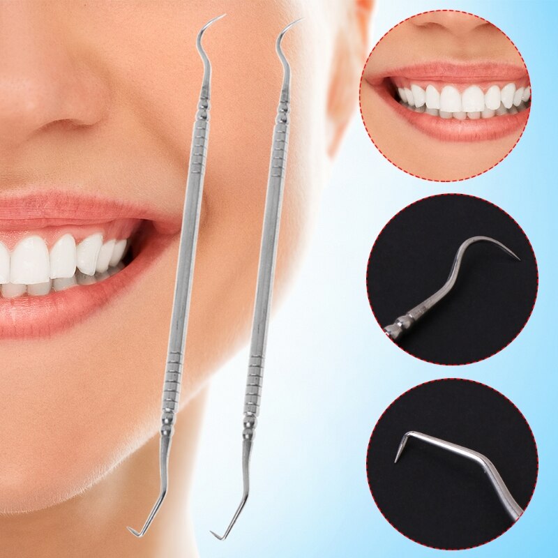 1Pc Double Ends Dentist Teeth Clean Hygiene Explorer Probe Hook Pick Dental Tool X7JA