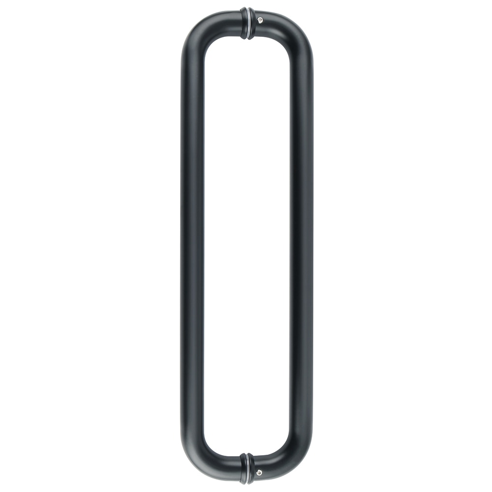 10/14/18 Inch Square Tubular Glass Door Handle Black 304 Stainless Steel Sliding Barn Door Handle for3-20mm glass wood door: Black / 18inch