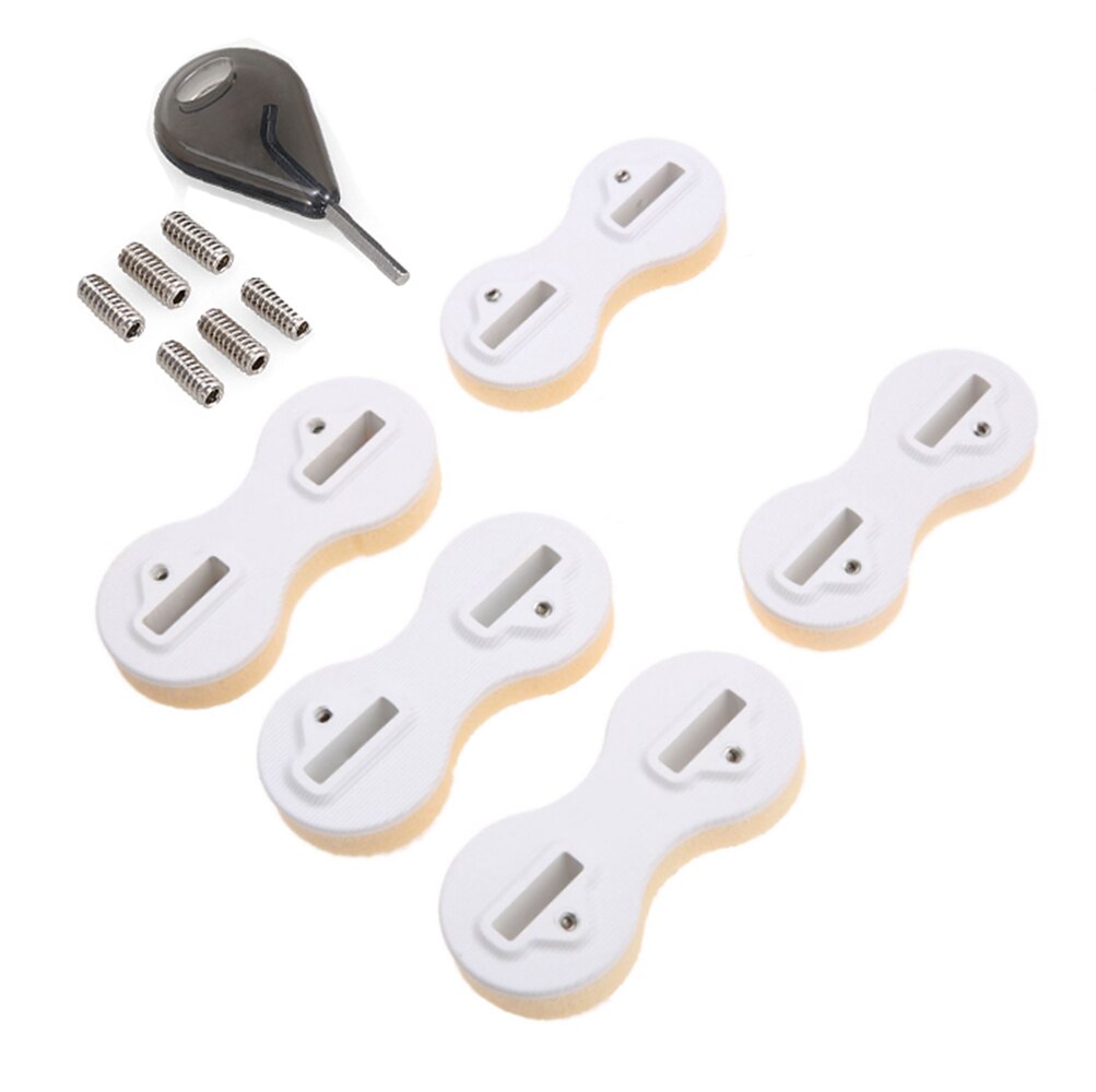 5pcs/lot Plastic Fusion Fin Box for FCS Surfboard Fins Surfing Plugs Tri +Quad Fin Set(1x0deg + 2x5deg + 2x9deg: white