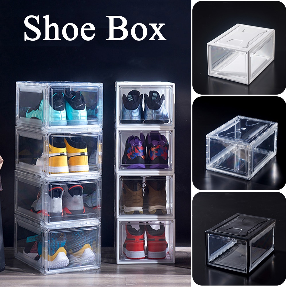 Dust-Proof Plastic Acryl Transparante Opslag Schoenendoos Magnetische Thuis High-Top Basketbal Schoenendoos Vochtbestendige schoenenkast