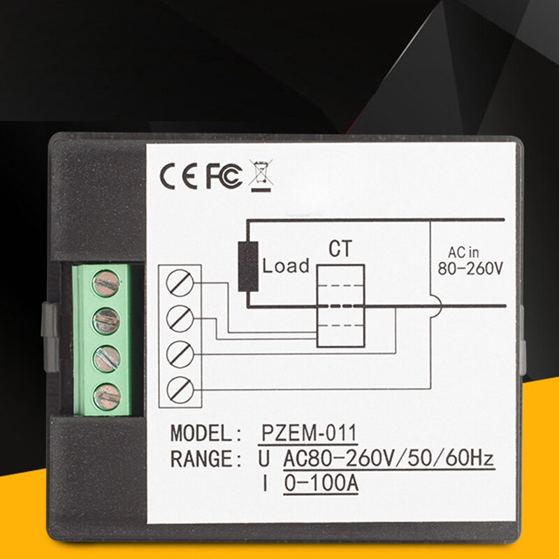 Power Meter 80-260V AC 10A Digital Monitoring Multimeter Ammeter Voltmeter Power Monitor Energy Tester