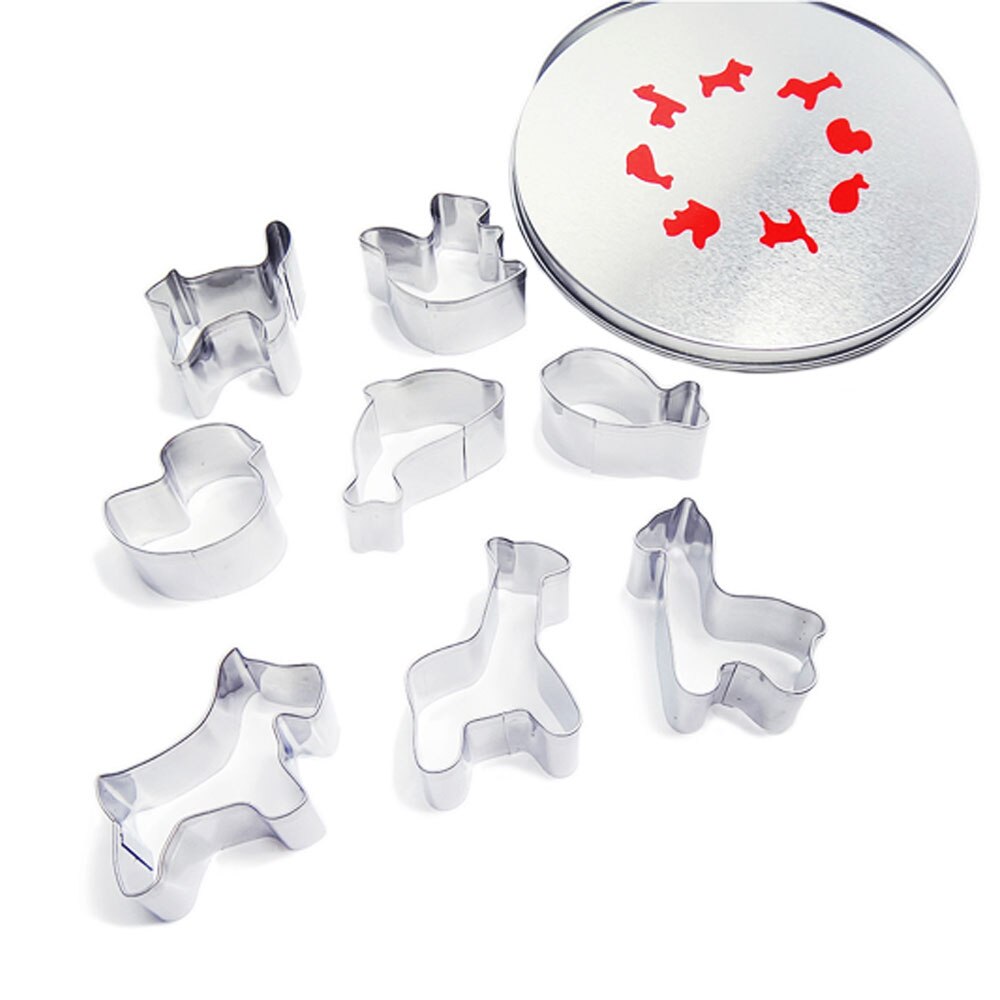 8 Stks/set Plain Edge Dier Cutters In Verschillende Dier Vormen Rvs Cookie Cake Cutter Mold