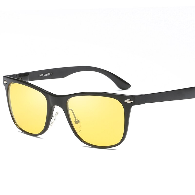 YSO moda donna occhiali per la visione notturna uomo lenti gialle occhiali per la visione notturna polarizzati per la guida di auto occhiali antiriflesso 8559: nero-giallo