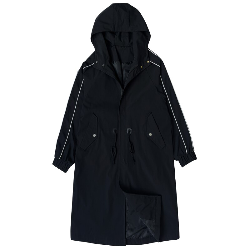 Veste longue à capuche pour homme, Streetwear, coupe-vent décontracté, trench-coat à la , printemps automne
