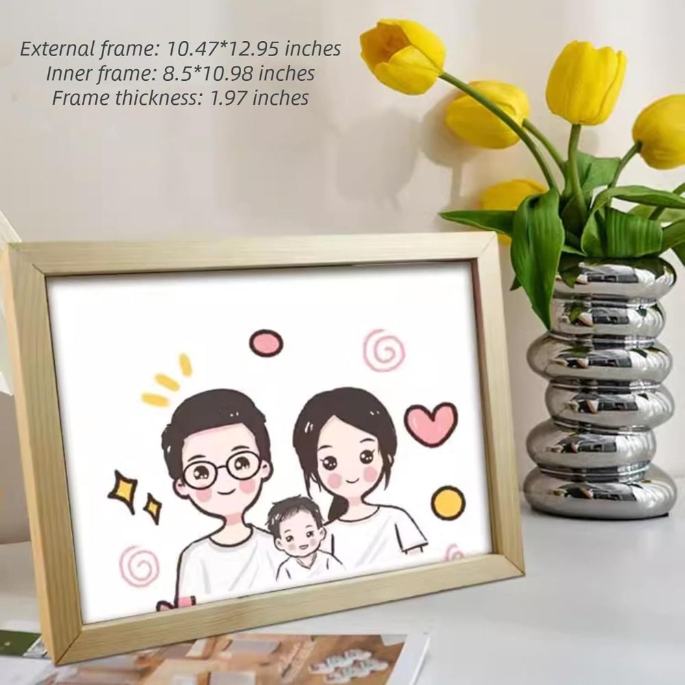 Decoración de pared, marco de arte de madera para niños, marco de fotos conmemorativo giratorio, tarjetas de retratos familiares cambiables, soporte de exhibición para niños
