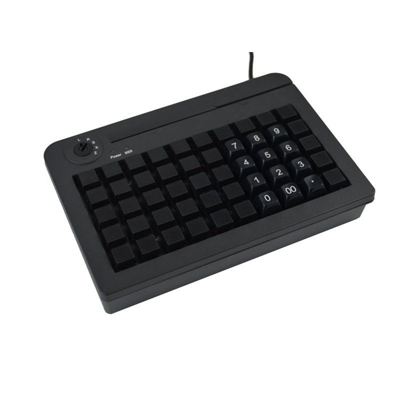 KB50 con 50 interruptores, todas las teclas se pueden programar con 255 caracteres, 6 segmentos, keylock electrónico, teclado POS