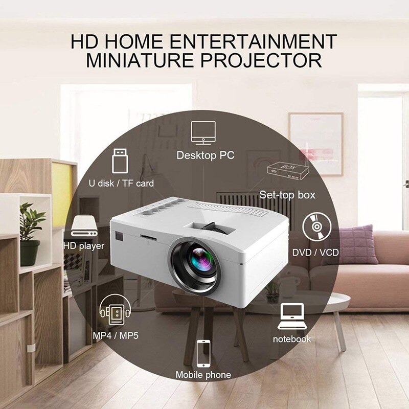 MINI Video Projector UC18 1080P HD 1080 Resolution LED Portable Beamer for Home Cinema Multimedia Handhold USB TV VGA HDMI