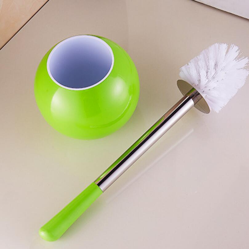 European Toilet Brush SetStainless Steel Round Base Color Toilet Brush, Bathroom Toilet Clean Brush Toilet Brush Set