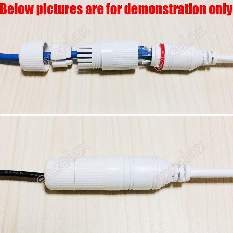 RJ45 PoE Injector Female DC12V Input Connector Plug Power Over Ethernet Outdoor Waterproof Adapter Cable for Network IP Camera