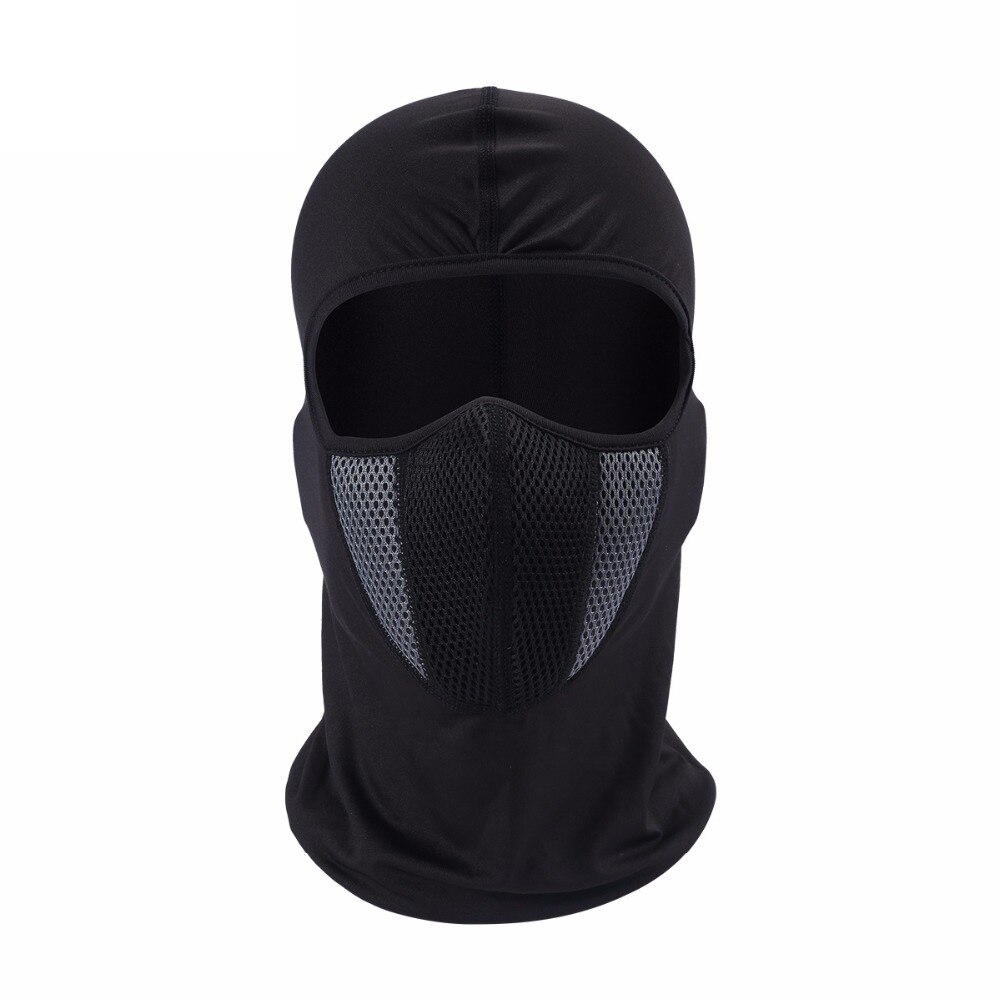 Breathable Balaclava Motorcycle Full Face Mask Motorbike Cycling Bike Mask Motocross Helmet Hood Moto Riding Neck Face Mask: Gray