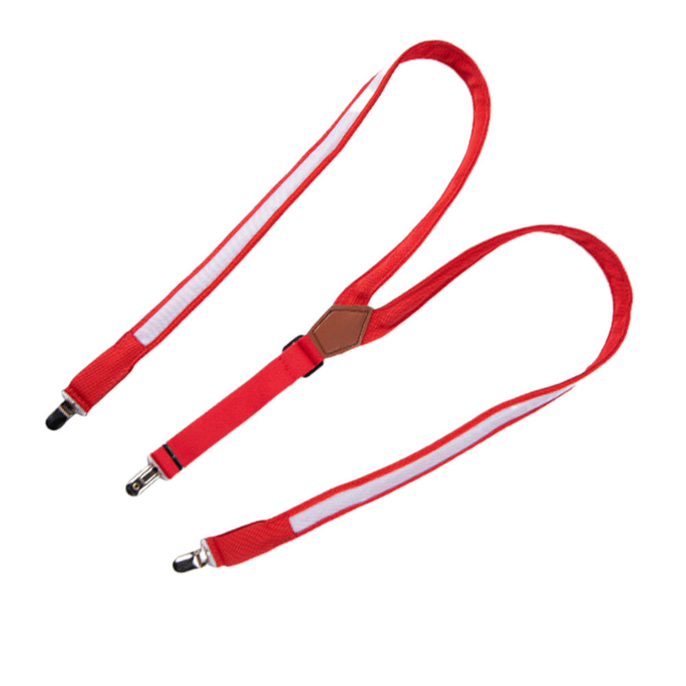 LED Clip-on Suspenders Glowing Adjustable Printing Elastic Y-shaped Braces Luminous Trouser Straps for Men (Red): Red