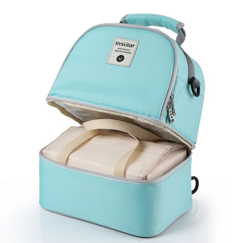 Doppel Schicht Brust Milch Kühler Tasche Feuchtigkeits Rucksack mit Eis Pack Flasche