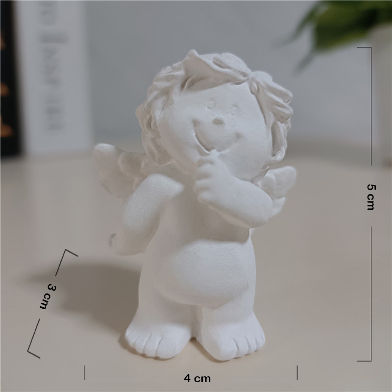 Figuras de ángeles blancos, adornos, de la suerte, estatuas de ángeles de hadas bonitas, escultura moderna, decoración del hogar para boda: Transparente