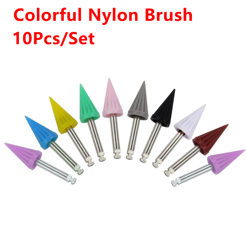 Pulidor Dental desechable, cepillo de cerdas de nailon, herramientas de dentista, taza pulidora, blanqueamiento Dental, cepillos de profilía, 10 unids/lote por caja: Chocolate