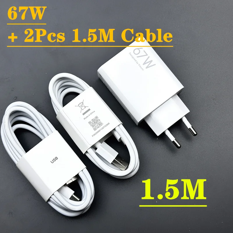 Original Xiaomi 67W Fast Charger Mi 14 13T 12T 13 Ultra Pro Redmi Note 12 11 13 Pro Poco X5 F5 Pro USB Charger Type C Cable: UK