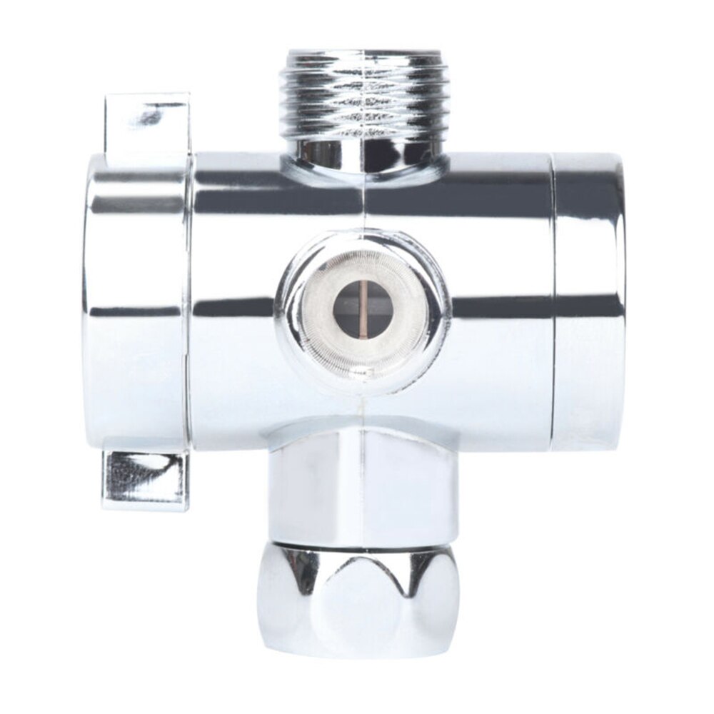 1/2" BSP Chrome 3-Way T-Adapter Shower Head Diverter Valve For Bath Mixer Tap Water Separator Shower Tee Adapter Adjustable Sho