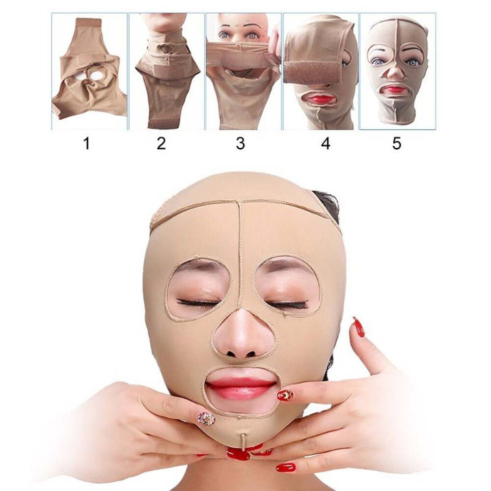 Tynde ansigtsværktøjer sundhedspleje massage fuld ansigtsløftmaske slankende ansigtsmassage bandage s/m/l/xl lift-up chin v face shaper