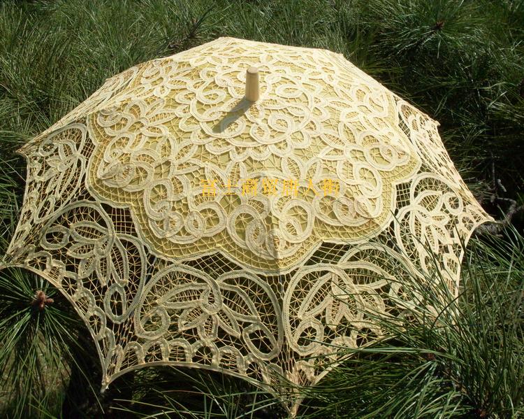 14 kleur keuze Nobele Elegante Paleis Stijl Lange Arm Bruids Paraplu/Borduren Boerenbont Lace Parasol kant Paraplu