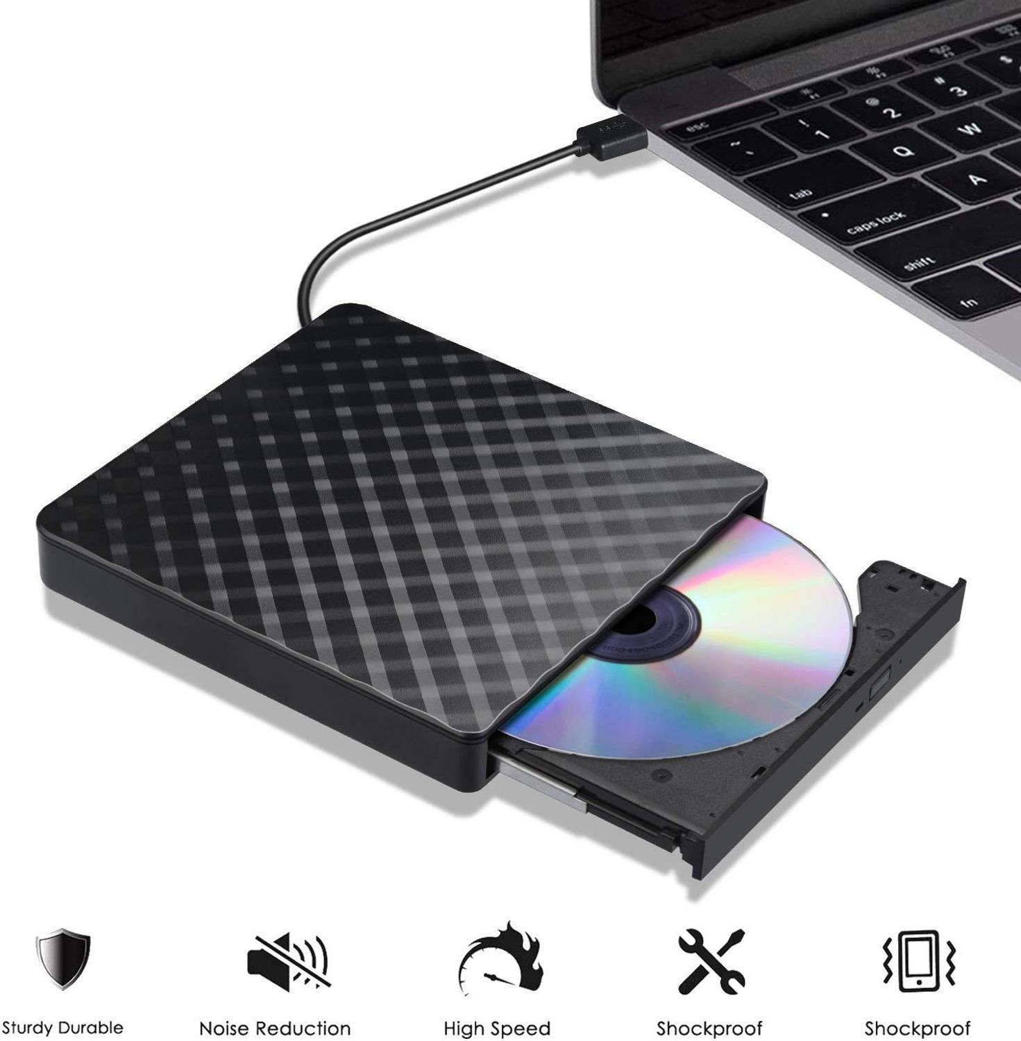 Zewnętrzny napęd DVD CD, USB 3.0 robić laptopa sterowanie dotykowe szczupły CD DVD +/-RW nagrywarka nagrywarki nagrywarka robić okna prochowiec 10/8/7