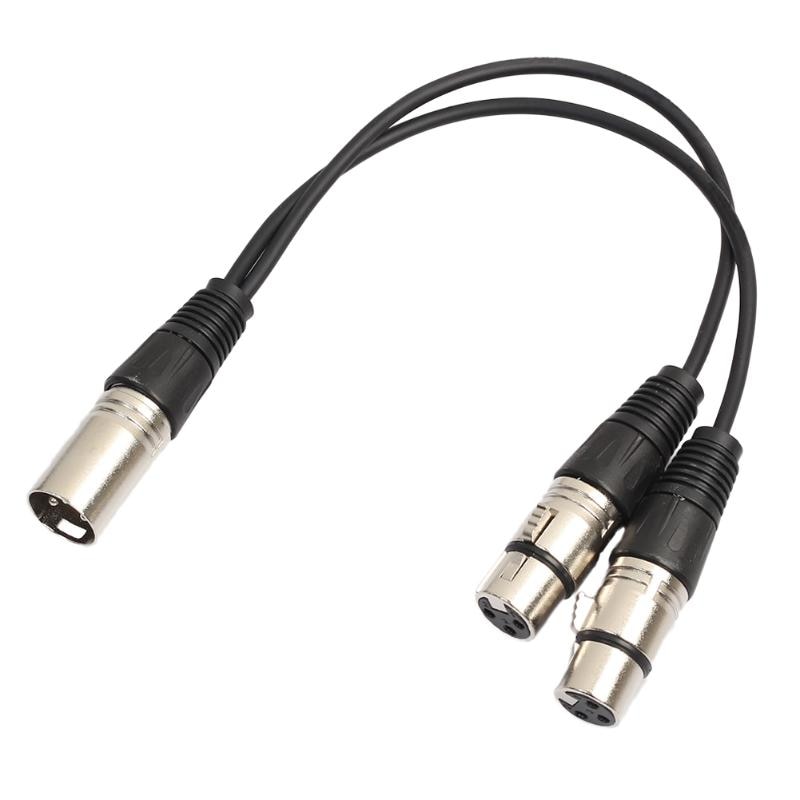 34Cm 3Pin Xlr 1 Male Naar 2 Vrouwelijke Audio Verlengkabel Microfoon Y Audio Splitter Cord Line Voor Mixer recorder Xlr 3 Pin Male