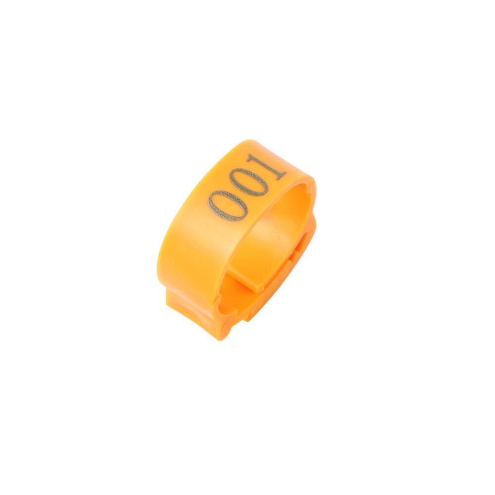 Kip Voet Ring NO.001 ~ 050 Maat Verstelbaar Gevogelte Been Digitale Label Gesp Ring Plastic Kwartel Eend Gans Landbouwmachines 50Pcs: Orange