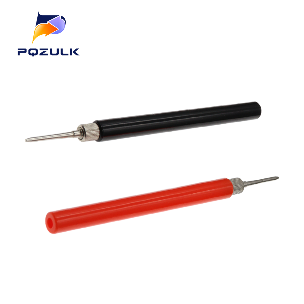 2PCS Multimeter Spring Test Probe Tip Insulated Test Hook Wire Connector Test Needles Electrical Test Probe Test Leads 128mm: Pink