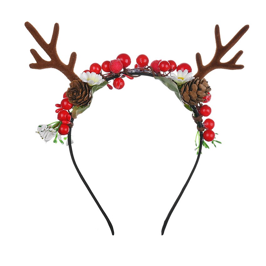 Rode Kralen Rendier Kerst Hoofdbanden Rendier Kostuum Haarbanden Haar Accessoires Cadeaus Voor Kerstmis Halloween Party