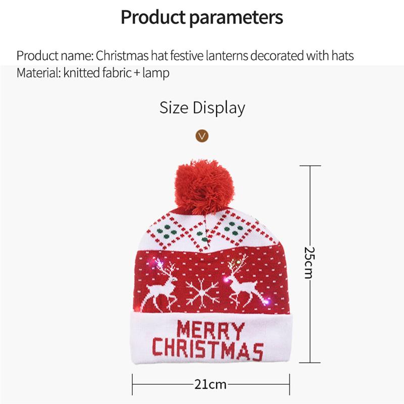 Led julmössa möss tröja jultomte mössa tänd stickad mössa för barn vuxen julfest åh rådjur julmössa