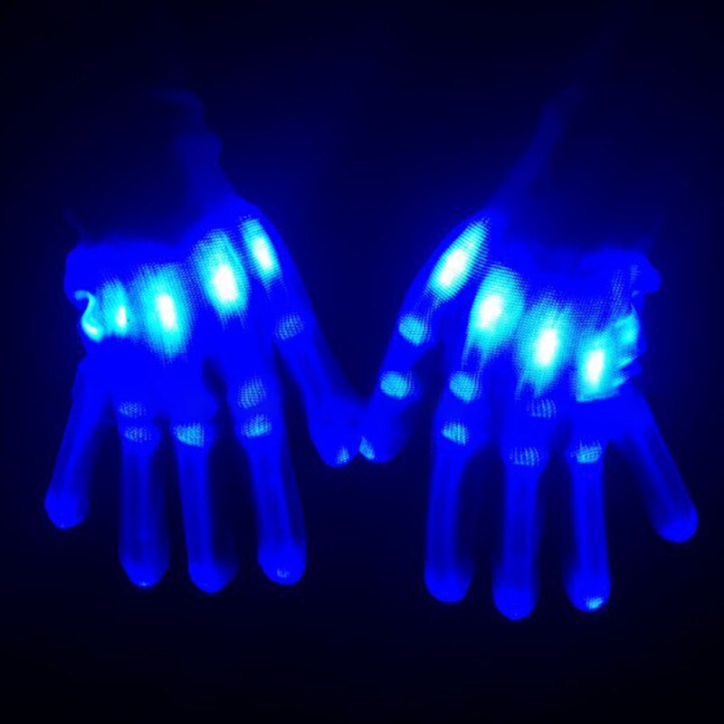 Dance Stage LED Light Flashing Gloves Flashing Finger Glow Mittens Xmas Dance Rave Party Fun Cycling Gloves Halloween: L
