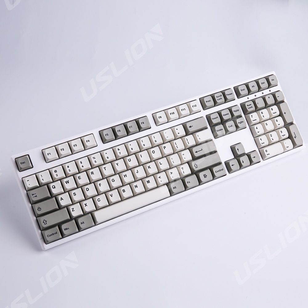 122 Keys XDA Profile Keycaps PBT Dye Sublimation Minimalist White Gray Theme Key Cap For Gaming Mechanical Keyboard MX Switches