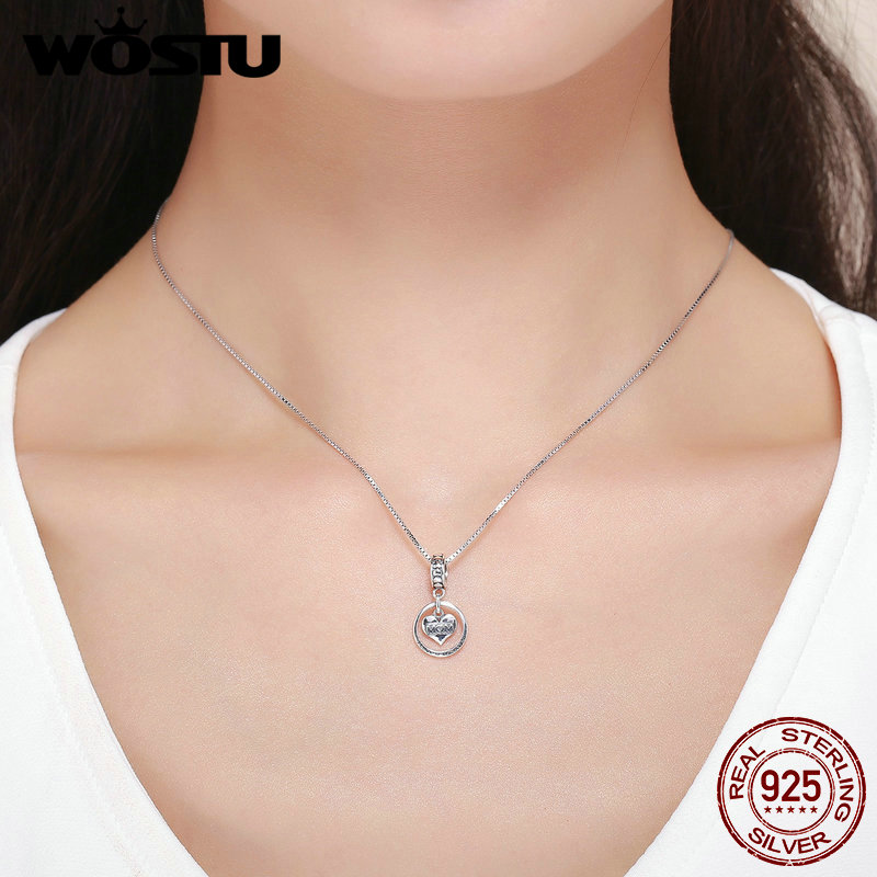 WOSTU Echt 925 Sterling Silber Für Immer Liebe Für MOM Charme fit Perlen Armband Armreifen Silber DIY Schmuck Für Mutter FIC649
