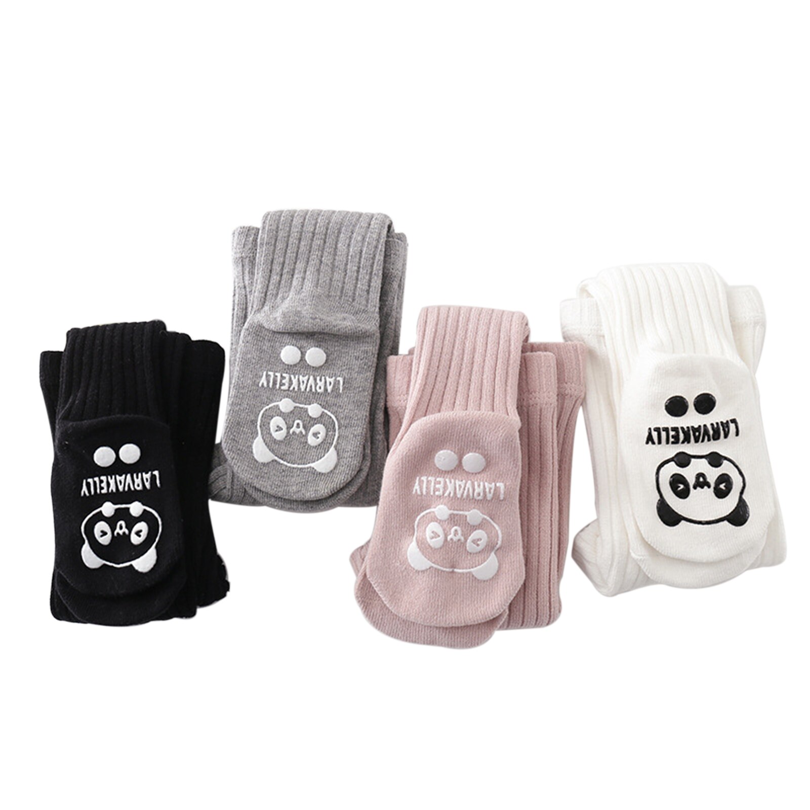 Spring Newborn Cartoon Panty-hose Baby Girl Elastic Waistband Anti-slip Warm Tights (White Black Light Grey Pink)