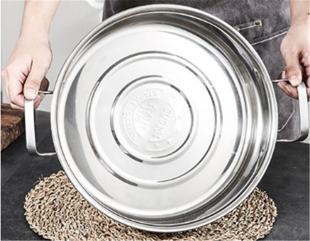 Thickened 304 stainless steel two flavors hotpot special pot for induction cooker pots for cooking soup dumpling noodles pot