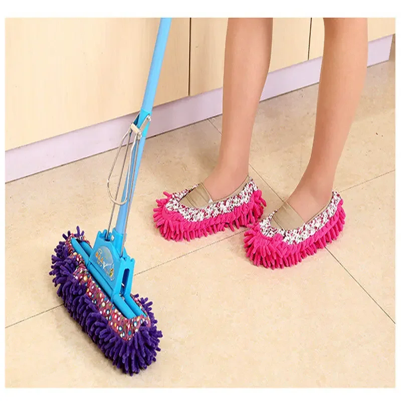 Microfiber Stofdoek Vloerreiniging Badkamer Huishoudelijke Vloerreiniging Mop Cleaner Slippers Luie Overschoen 2 stuks Dweilen Schoenen