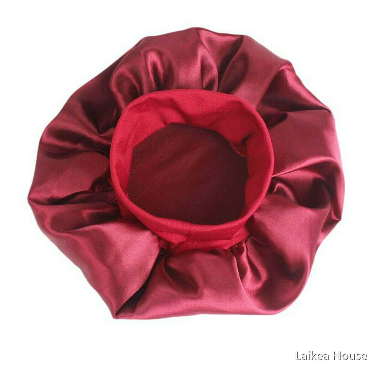 Silk Satin Night Sleep Cap Hair Bonnet Hat Head Cover Wide Band Adjust Elastic Hats For Household Fashionable Pure Supplies