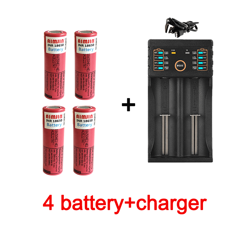 Bateria recarregável do Lítio-íon, brinquedo do computador, fã, portátil, lâmpadas, banco do poder, lanterna, etc., 18650HE2, 3.7V, 2500mAh: Rosa
