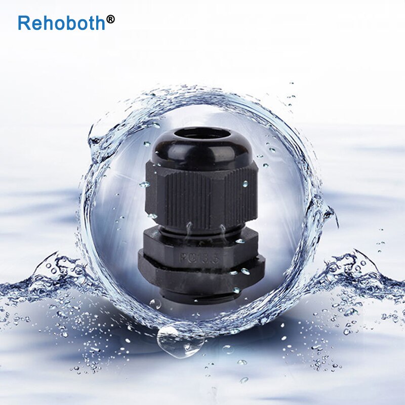 10-Pack PG7 Nylon Waterproof Cable Glands – 3-6.5mm Cable Diameter, With Lock-Nuts & Gaskets (IP68, UL Listed)