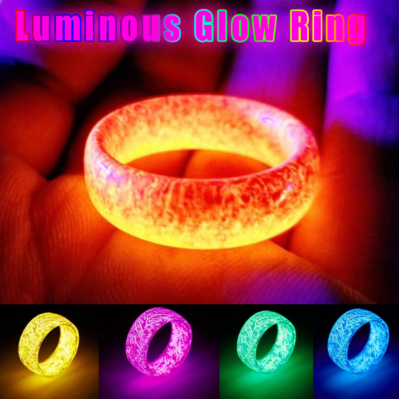 Bagues lumineuses pour fissures, anneau lumineux brillant dans la nuit, bijoux unisexe, décoration pour femmes et hommes