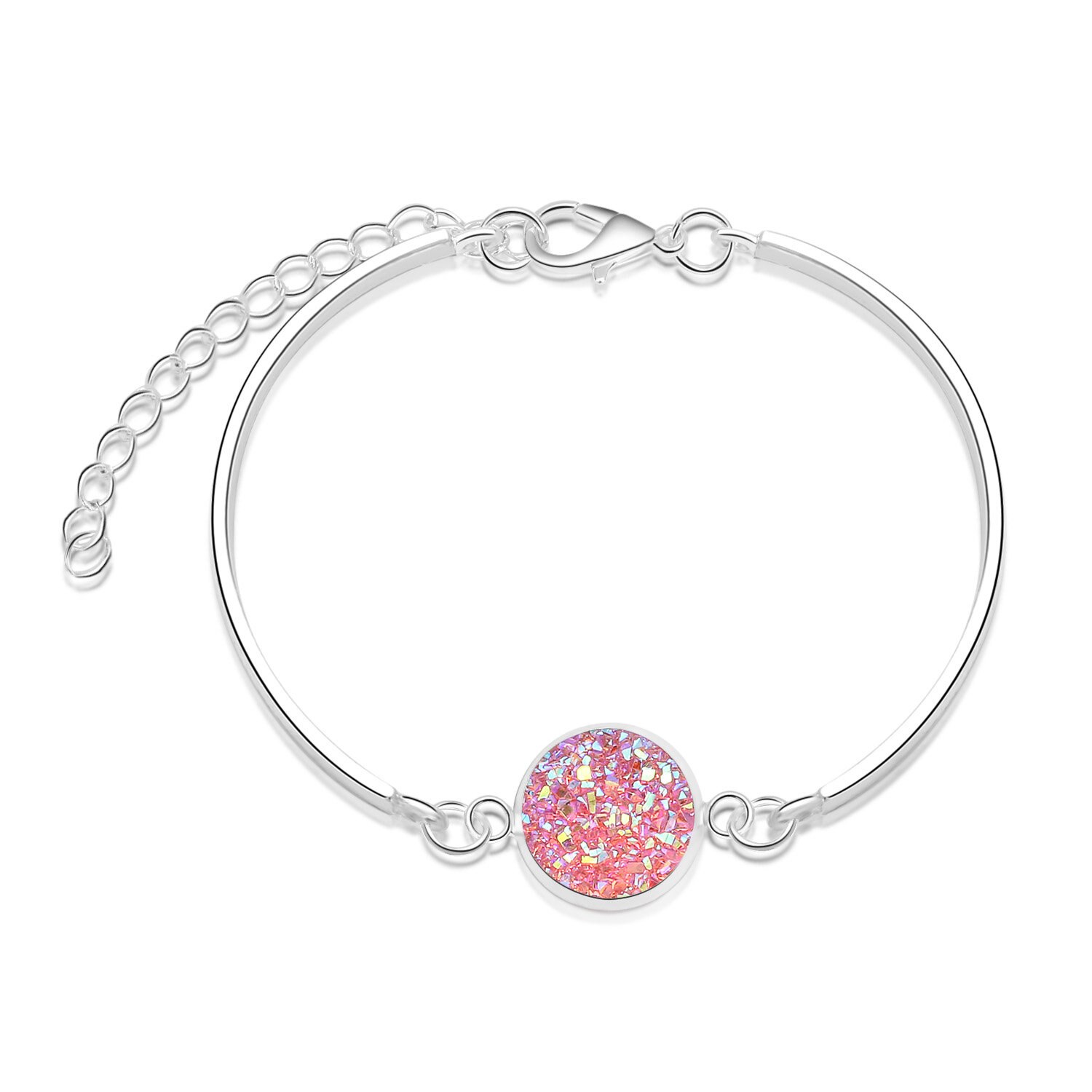 Ronde Druzy Drusy Armband Faux Hars Druse Stone Verstelbare Touw Koord Armband Sieraden voor Vrouwen/Vriendin: 24