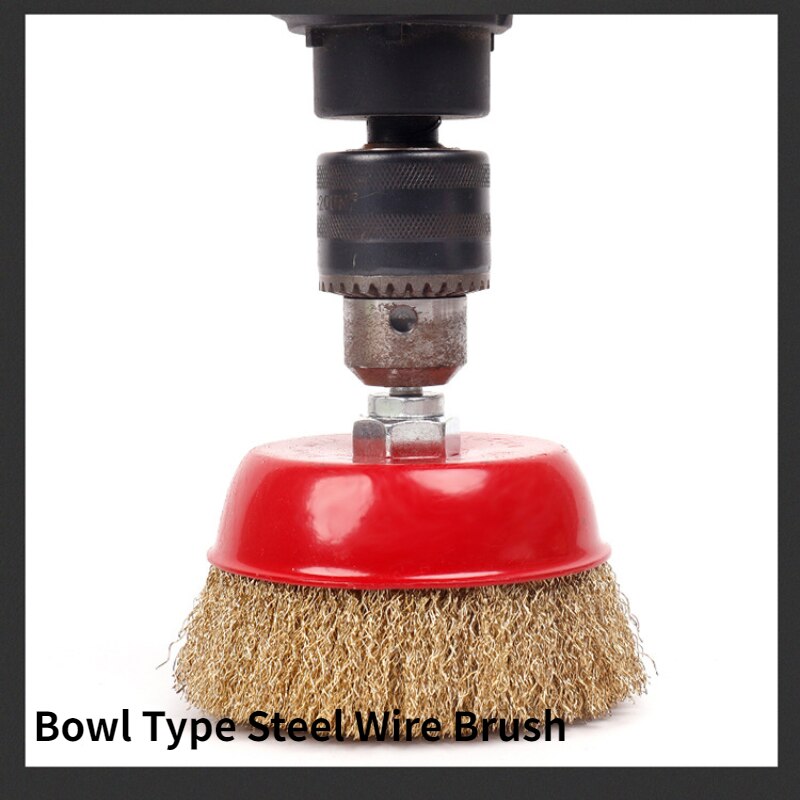 Metal Polishing Wheel / Cleaning Wire Brush / Bowl Type Grinding and Derusting Steel Wire Wheel with Nut / Angle Grinder
