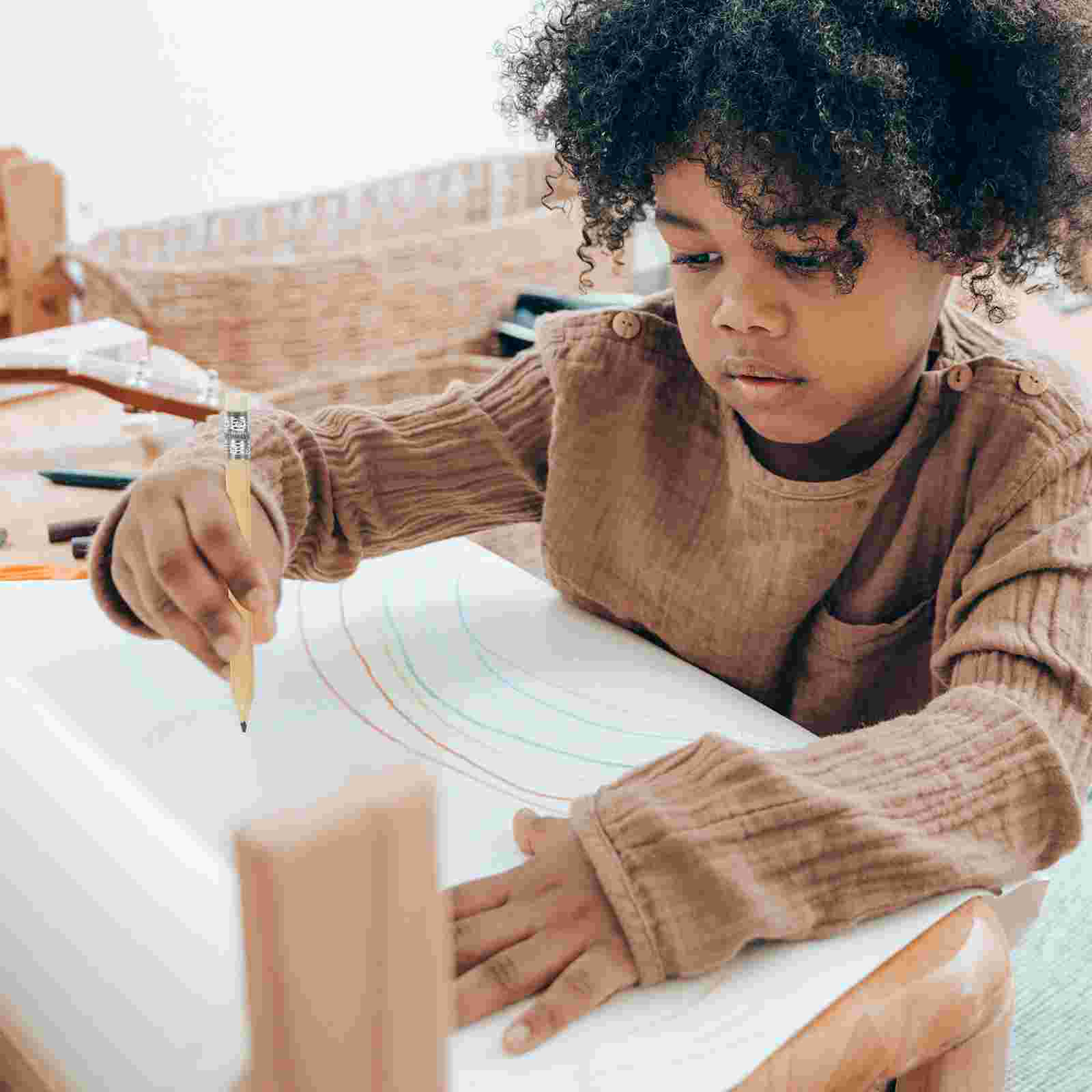 Matite corte di colore legno naturale da 50 pezzi mini strumenti di scrittura da golf per studenti Matite di piombo in legno di cancelleria per bambini