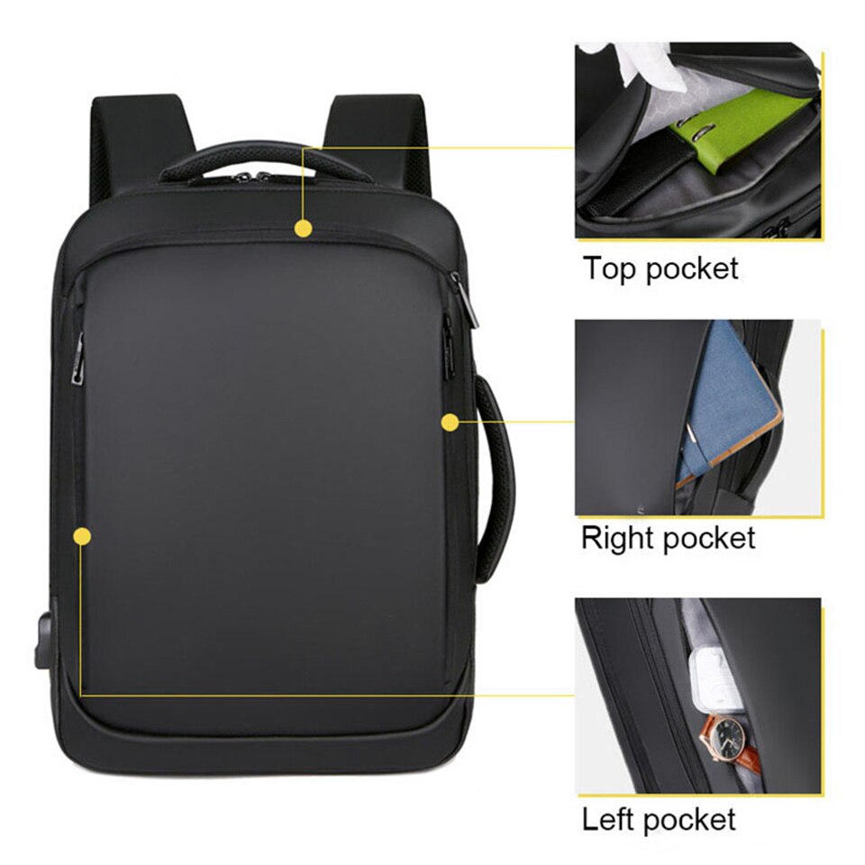 15,6 zoll Laptop Rucksack Herren Geschäft Notizbuch Mochila Wasserdicht Zurück Pack USB Ladung Tasche Reise Bagpack Männlichen Rucksack