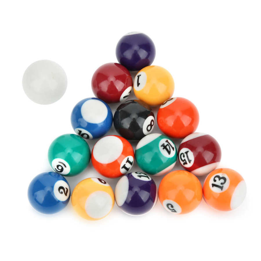 Billiard Ball 16 Pcs Portable Durable 32MM Eco-friendly Resin Mini Children Billiard Ball Toy Pool Table Equipment