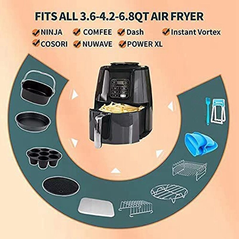 Accesorios de freidora de aire para COSORI Instant Vortex Ninja Foodi Gowise Gourmia Power XL, compatible con 3,6-4,2-6.8QT