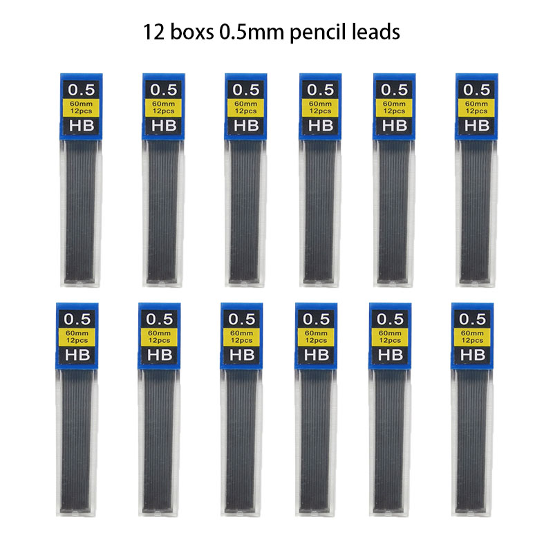 1-12 pièces 0.3 0.5 0.7 0.9 1.3 2.0mm HB remplacement recharge fils recharge pour crayon mécanique dessin automatique crayons papeterie