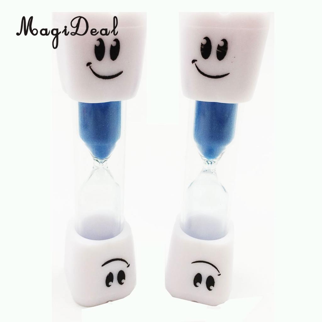 MagiDeal Crystal Glass Sandglass Hourglass Timer Counter Clock 3 Minutes for Kids Brushing Teeth Toothbrush: Blue