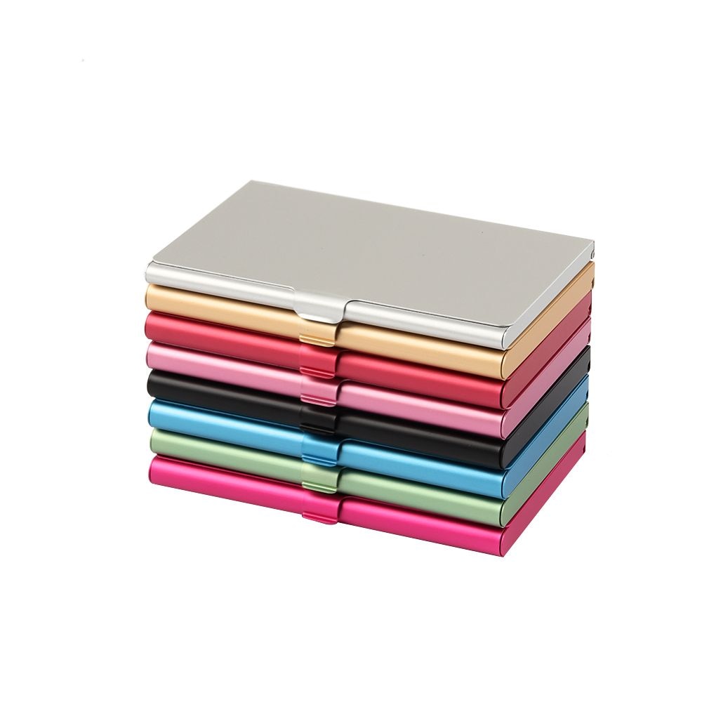 Tarjetero de aleación de aluminio, caja de Metal, billetera para tarjetas de crédito, organizador de escritorio de papelería
