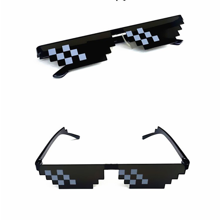 Zonnebril Truc Speelgoed Thug Life Mozaïek Strips Glazen Grappige Glazen Pixel Unisex Zwart Mozaïek Zonnebril Outdoor Grappige Bril